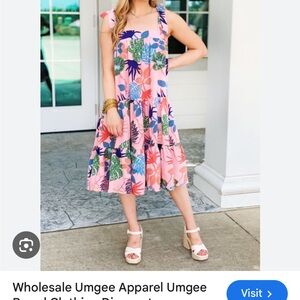 Umgee Multicolor Leaf Print Dress